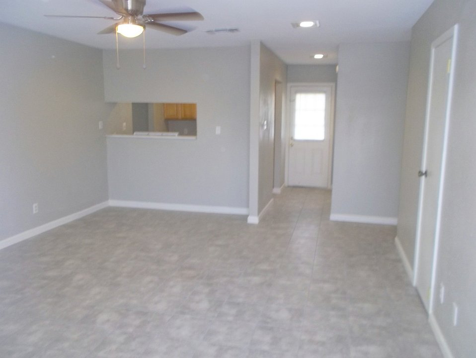 Looking into the living room from the front door